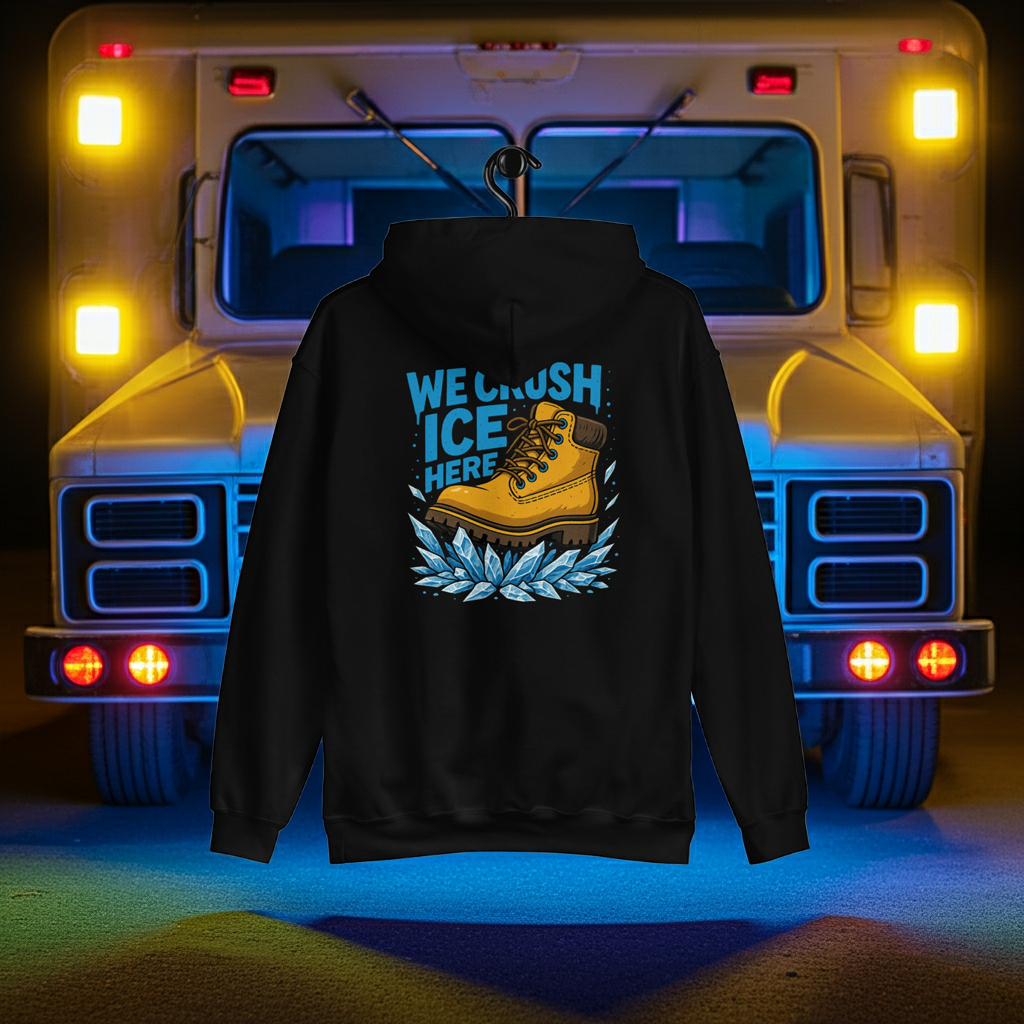 WE CRUSH ICE HERE Hoodie | Rebellious Streetwear | REBELLIOVESTIS