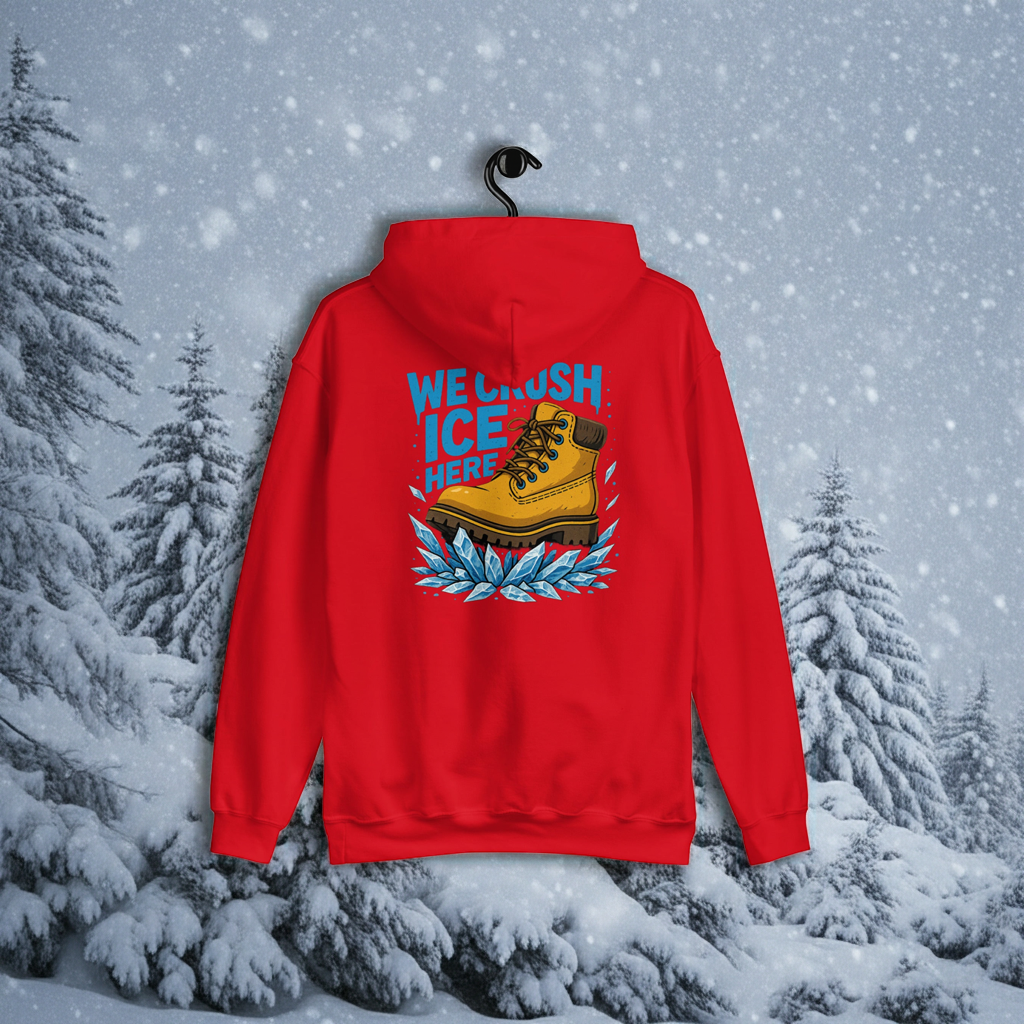 WE CRUSH ICE HERE Hoodie | Rebellious Streetwear | REBELLIOVESTIS