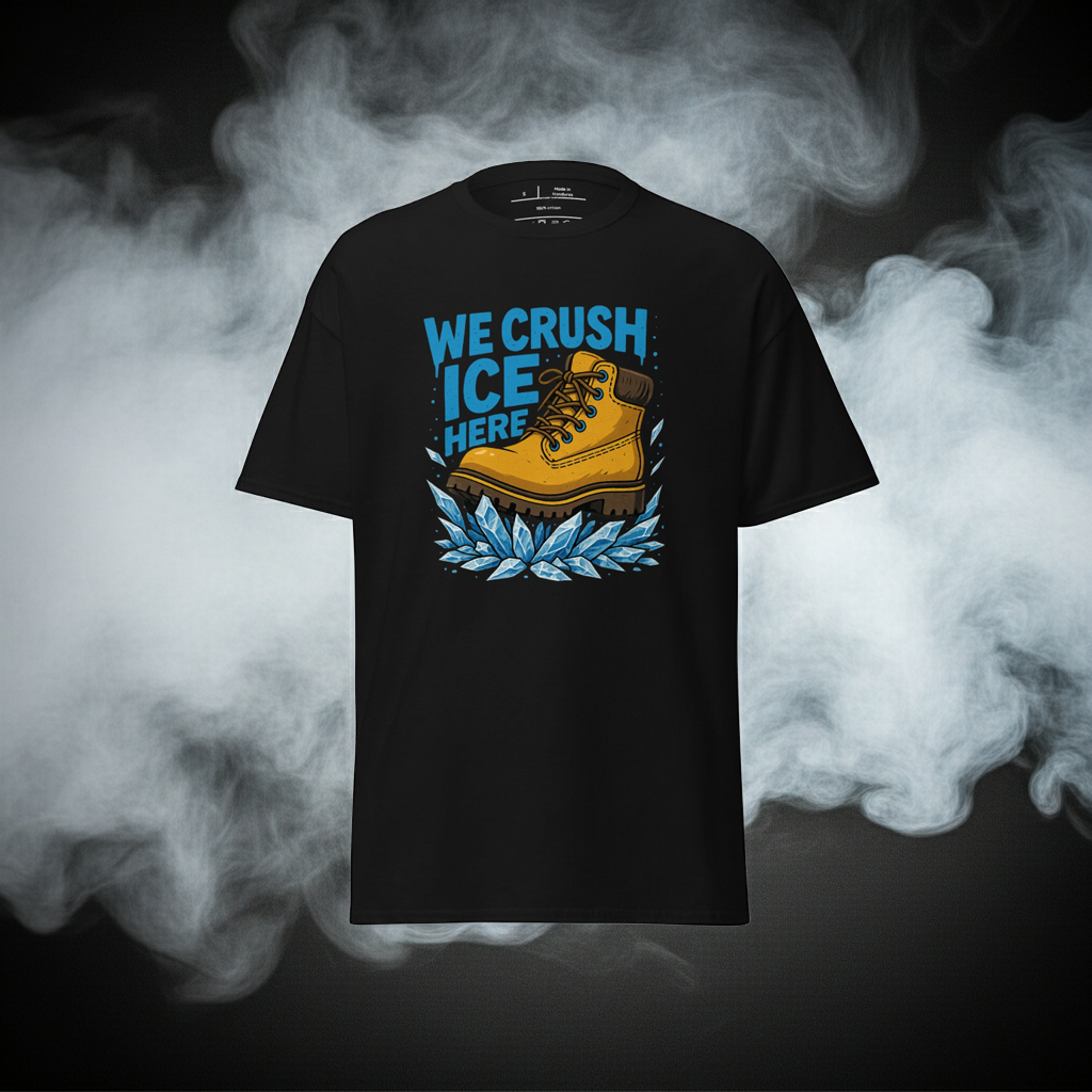 WE CRUSH ICE HERE Graphic Tee | Rebellious Streetwear | REBELLIOVESTIS