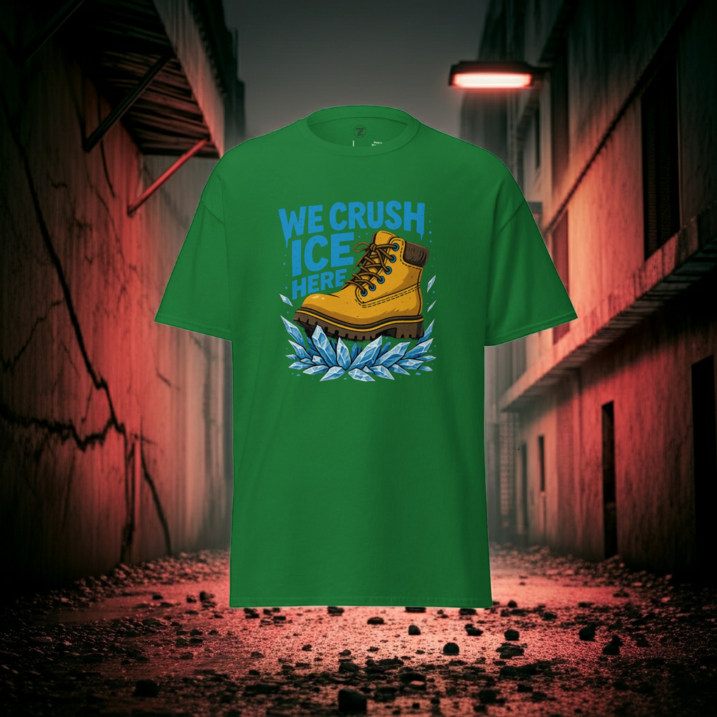 WE CRUSH ICE HERE Graphic Tee | Rebellious Streetwear | REBELLIOVESTIS